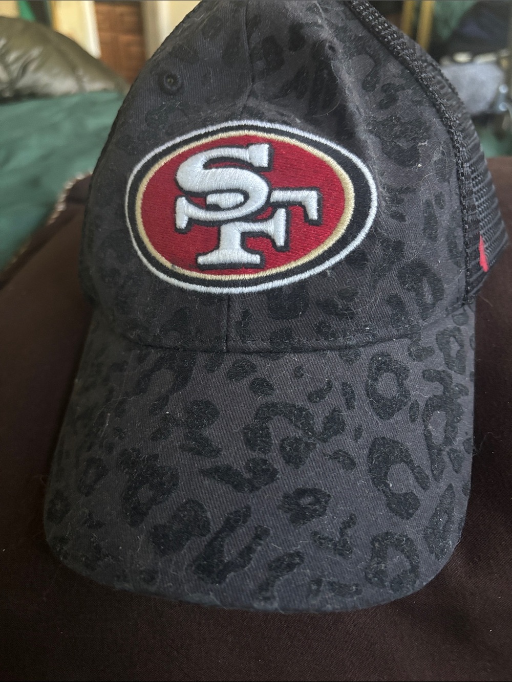 San Francisco 49ers Black Leopard Trucker Hat